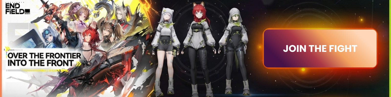 Arknights Endfield Over the Frontier Into the Front Join the Fight Banner